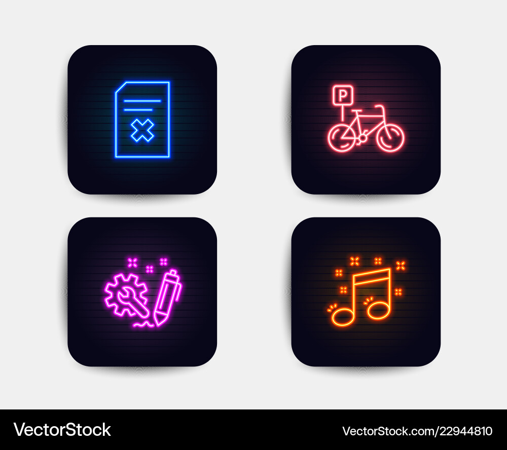 Engineering delete file and bicycle parking icons Engineering delete file and bicycle parking icons vector image
