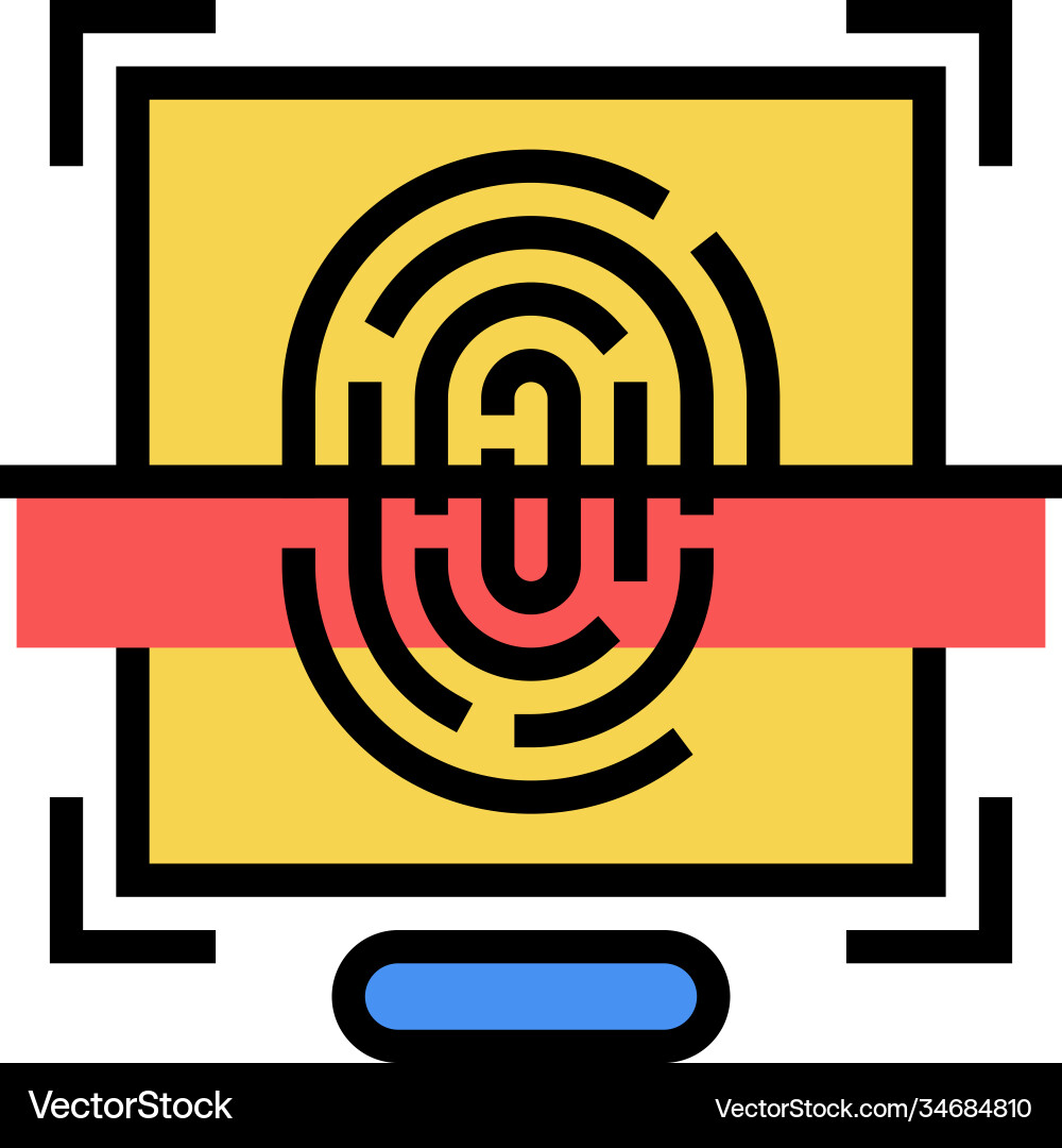 Fingerprint access color icon Vector Image