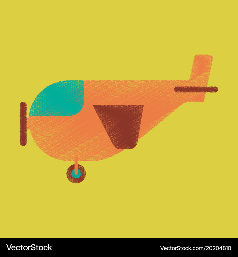 Flat icon in shading style airplane with propeller Vector Image