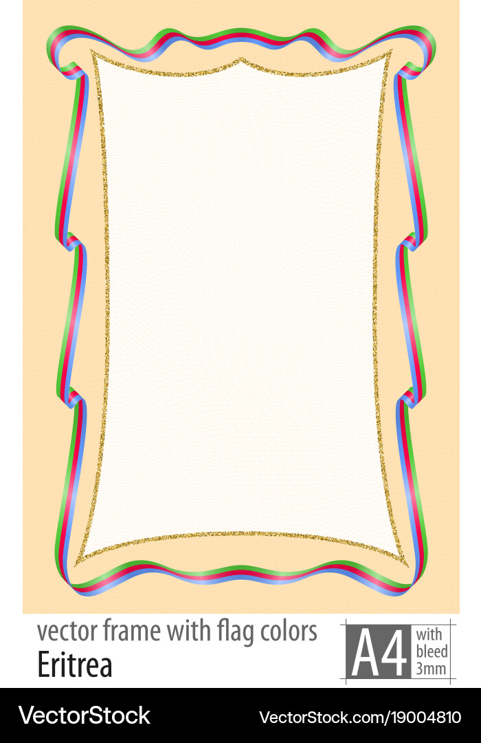 Frame and border of ribbon with the colors Vector Image