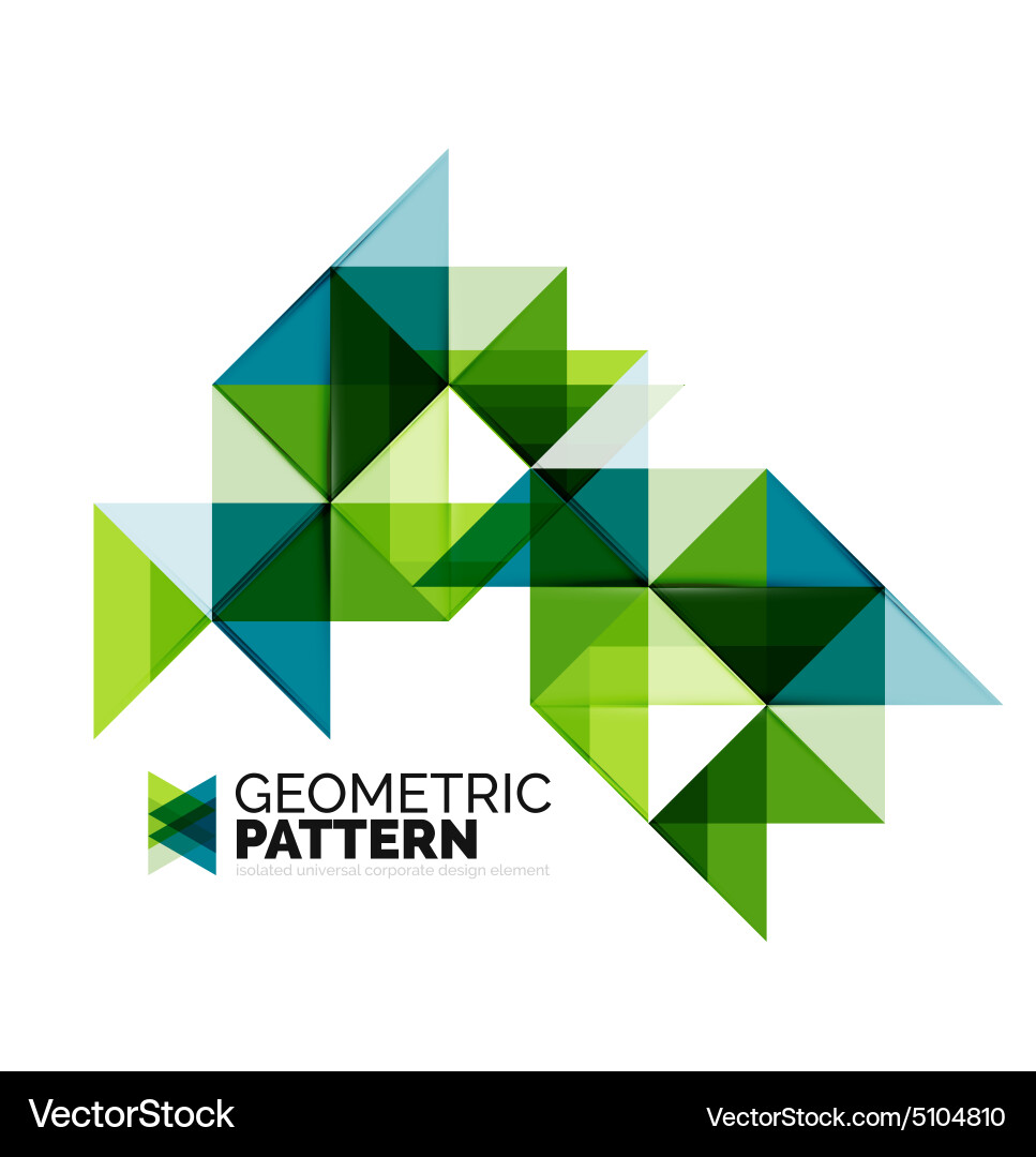 Geometric triangle mosaic pattern element isolated vector image