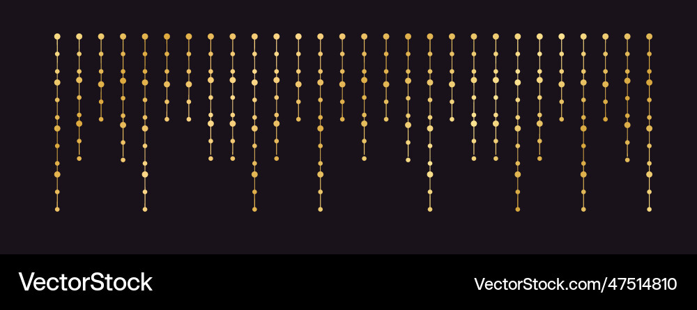 Horizontal border of abstract gold string light Vector Image
