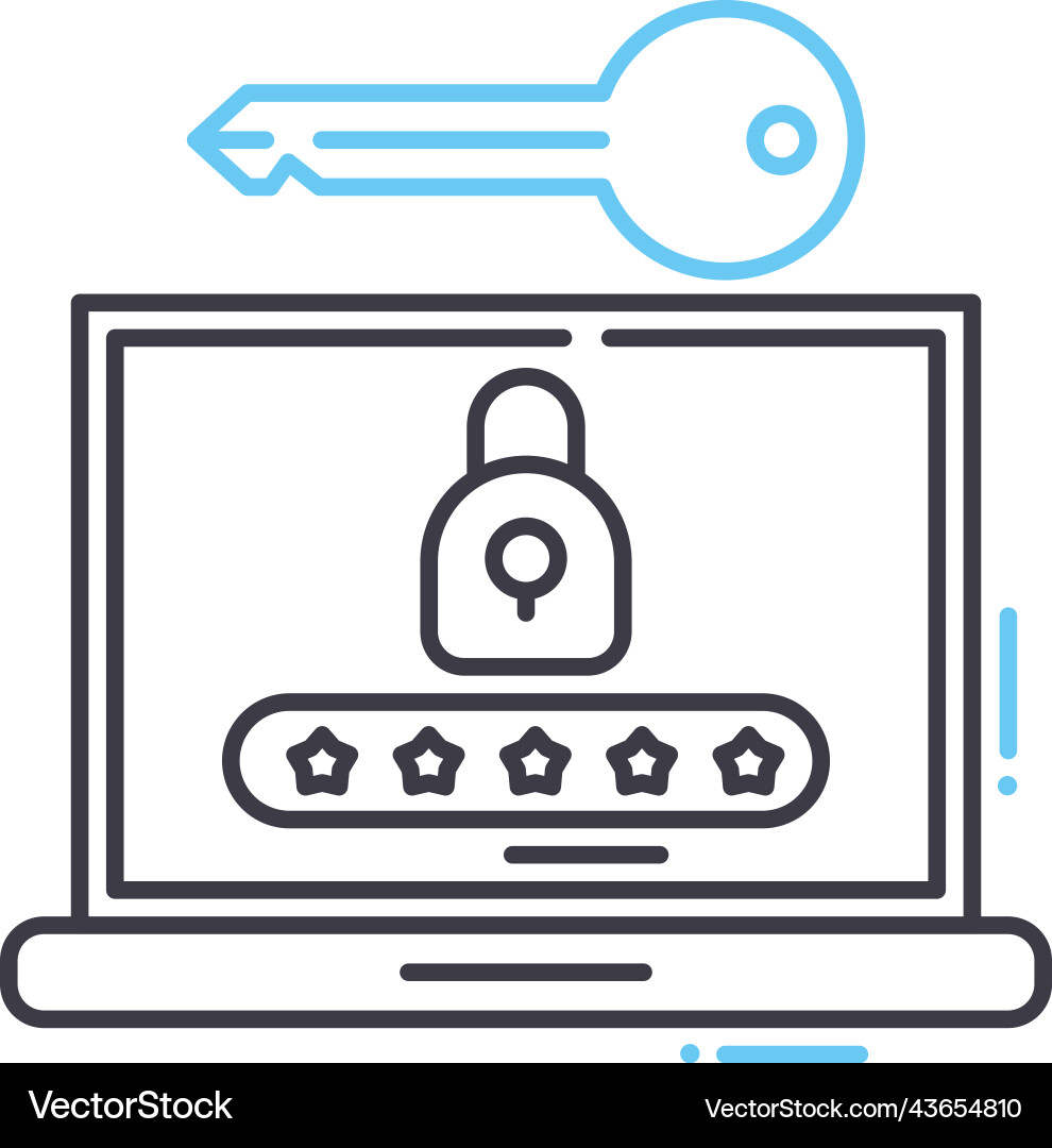 Keys code line icon outline symbol Keys code line icon outline symbol vector image
