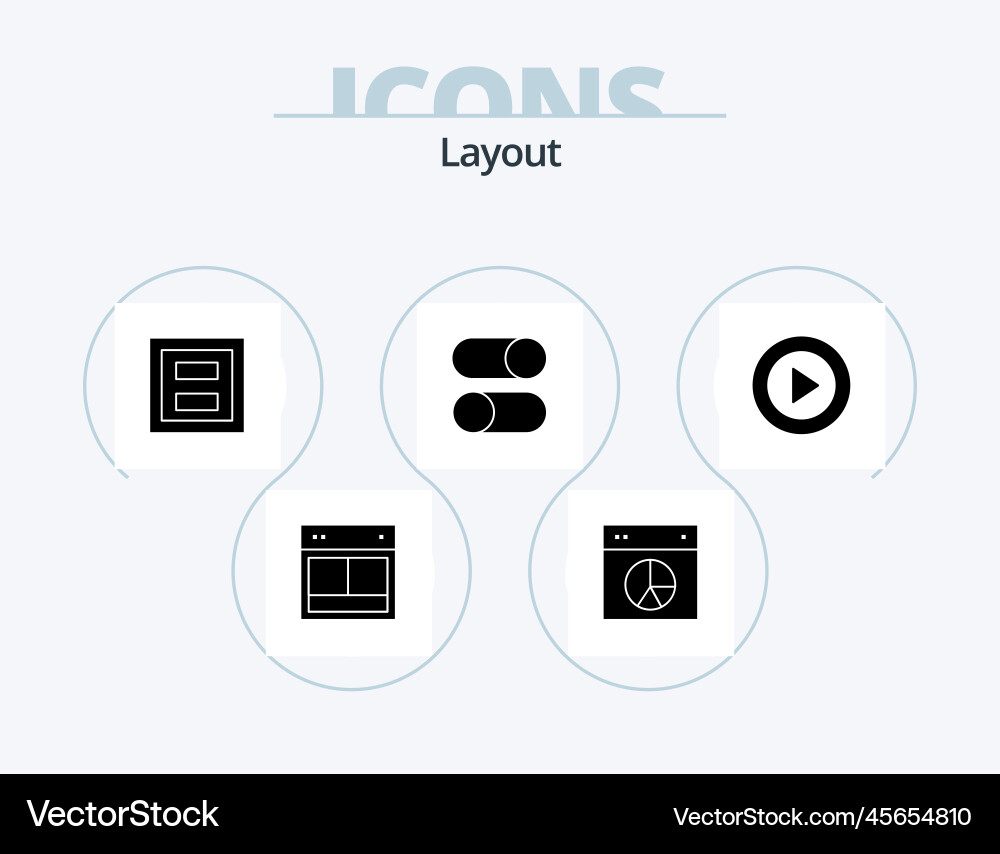 Layout glyph icon pack 5 design loading vector image