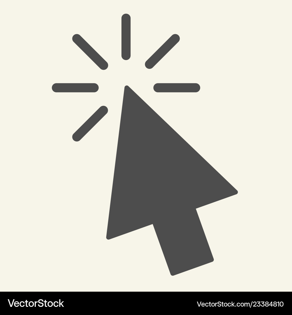 Pointer solid icon mouse cursor Pointer solid icon mouse cursor vector image