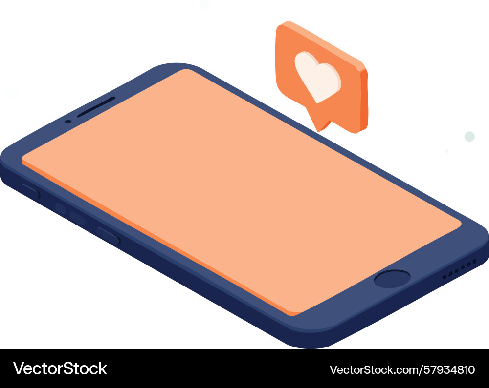 Smartphone with like notification icon on screen Vector Image