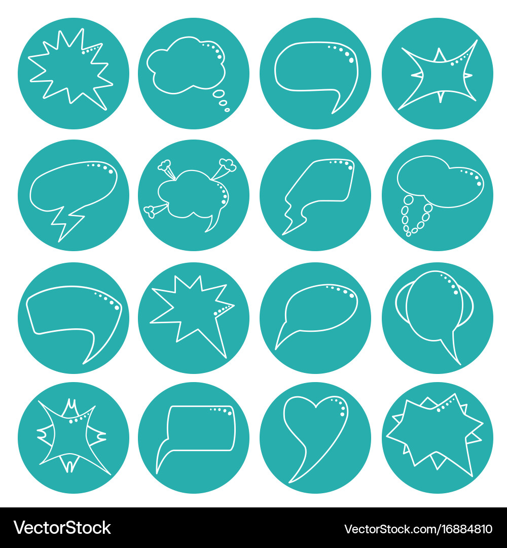 Speech bubbles set thin line style vector image