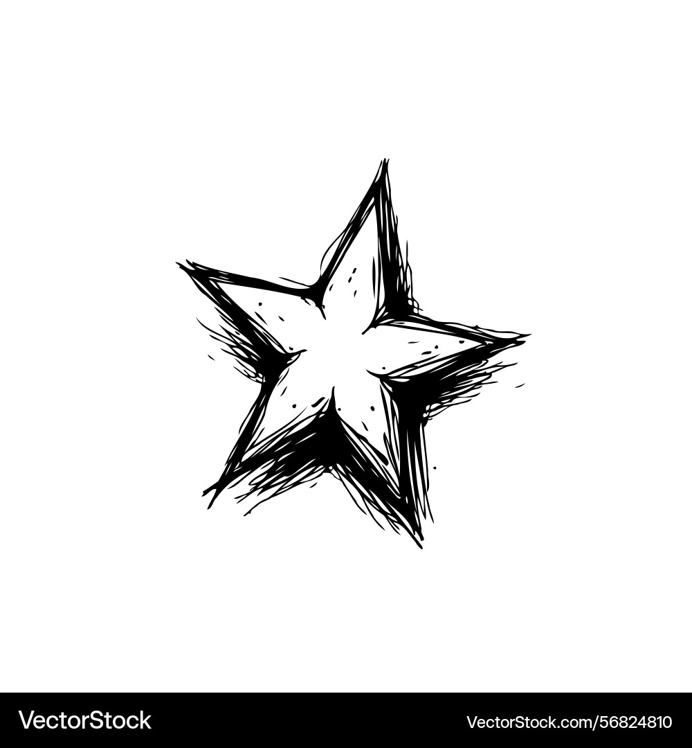 Stylized star with expressive hatching creating Stylized star with expressive hatching creating Vector Image