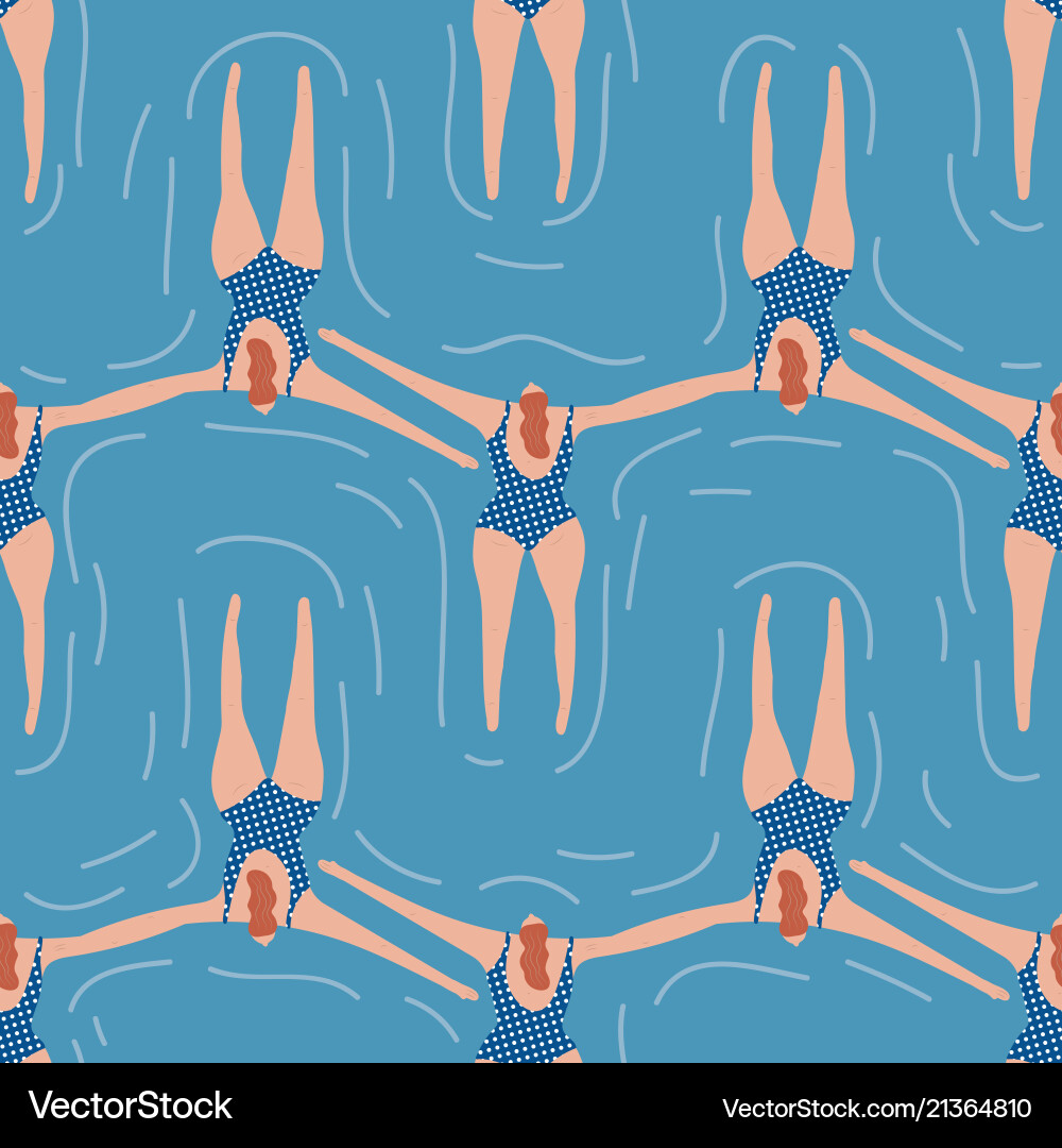Swimmers in the pool seamless pattern Vector Image