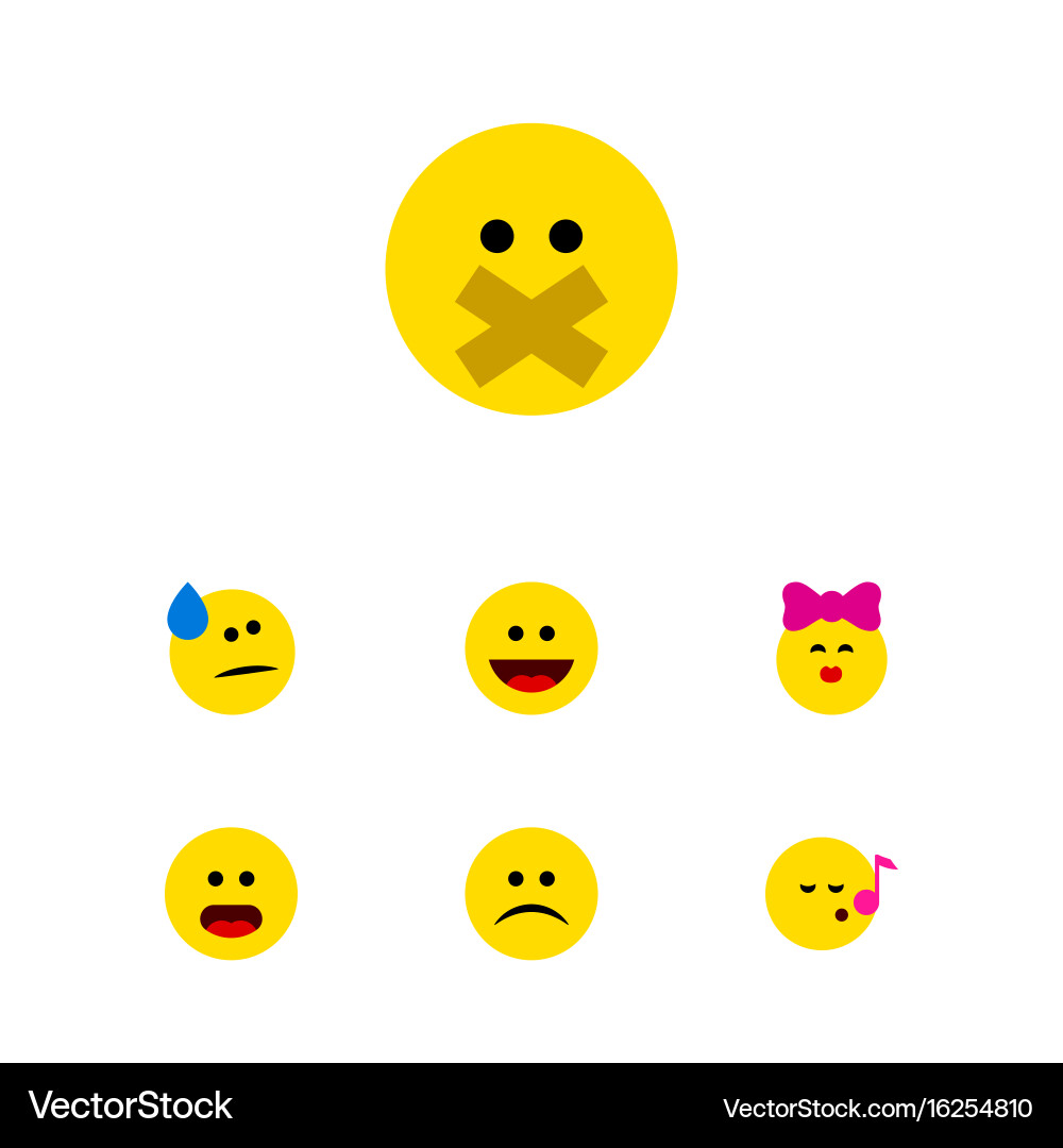Tearful Expression Icons Vector Image