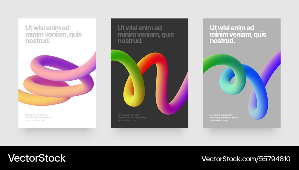 Template with colorful gradient squiggles shapes vector image