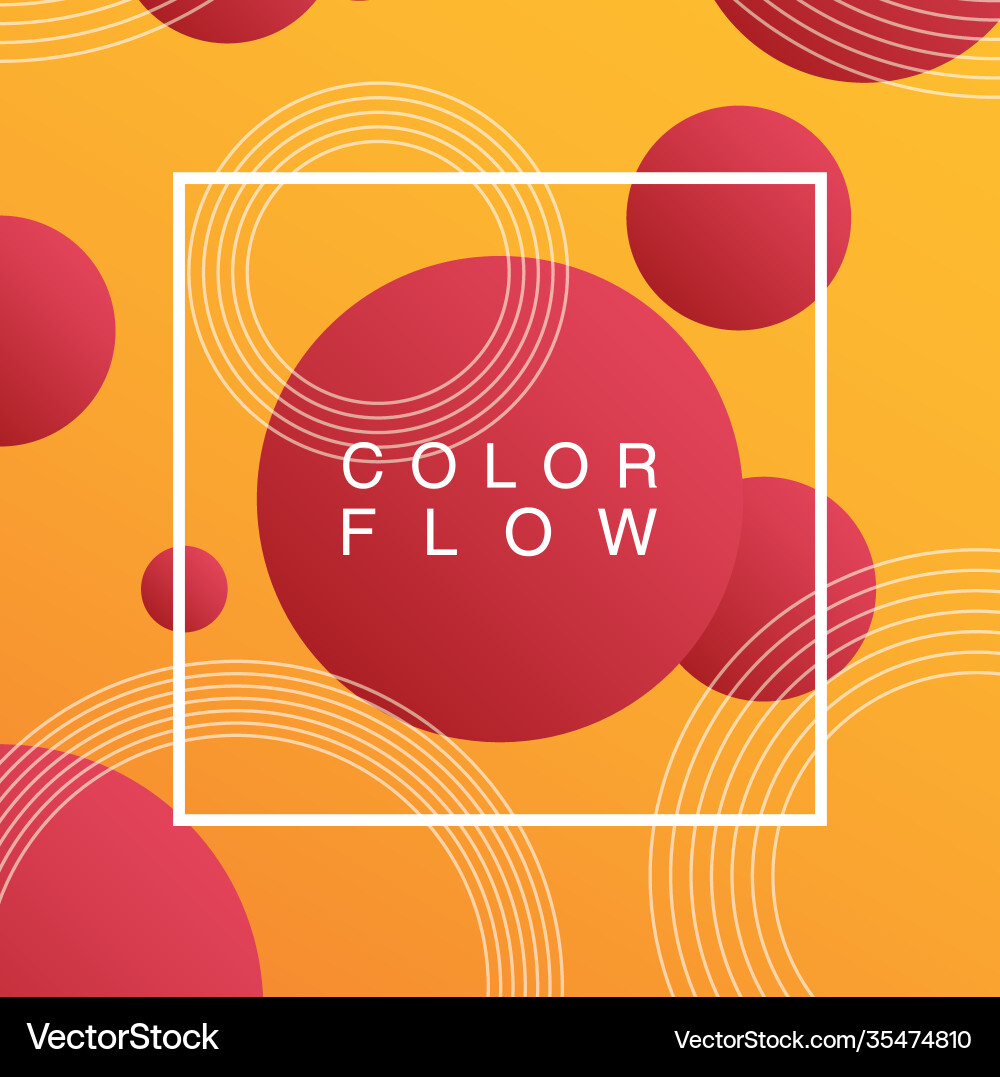 Vivid color flow with square frame background vector image