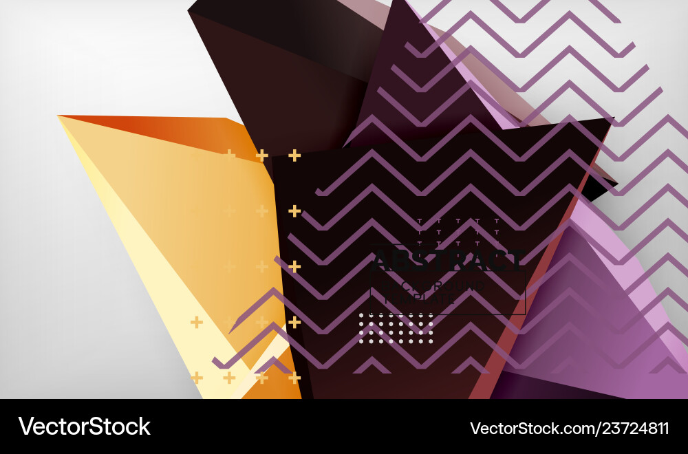 3d geometric triangular shapes abstract background Vector Image