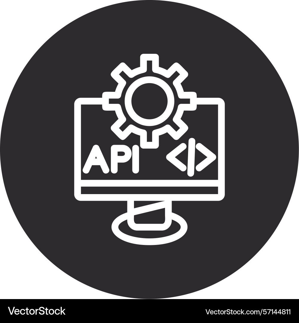 Api inverted circle black vector image