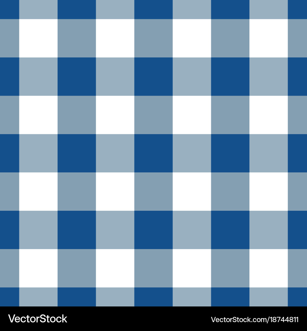 Blue and White Gingham Pattern Royalty Free Vector Image