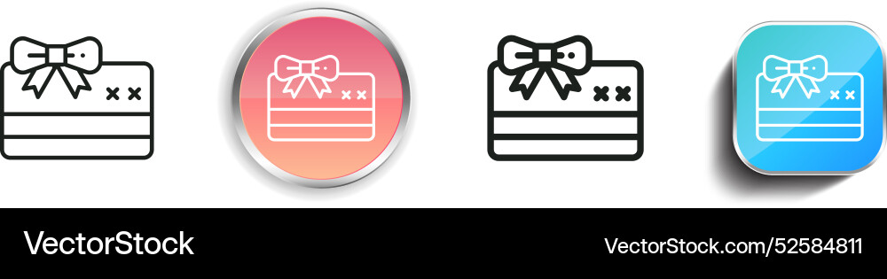 Card icon thin linear regular and button style vector image