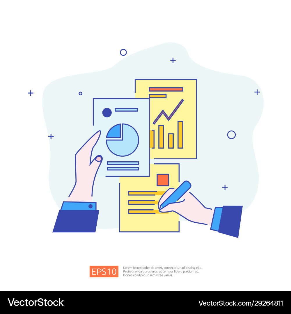 Chart document data report concept for business Vector Image