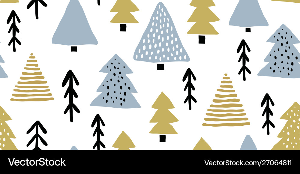 Childish seamless pattern with colorful pine trees Vector Image