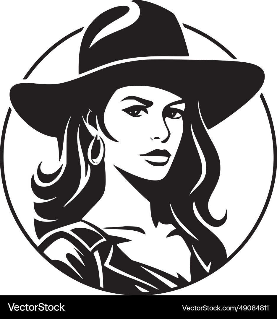 Cowgirl - minimalist and simple silhouette Vector Image