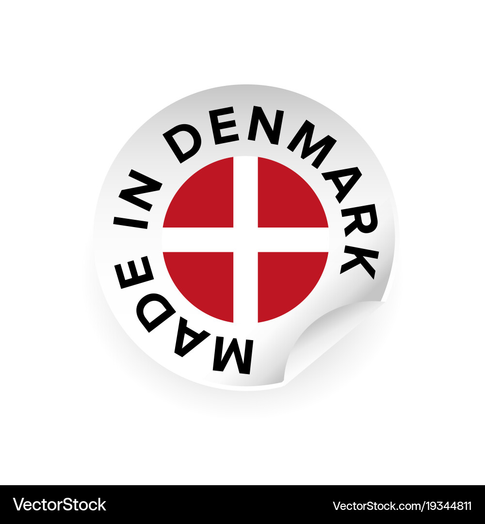 Denmark Sticker Tag Vector Image