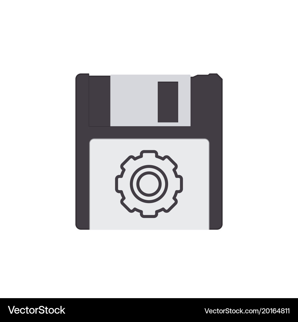 Disk drive floppy save settings storage icon vector image