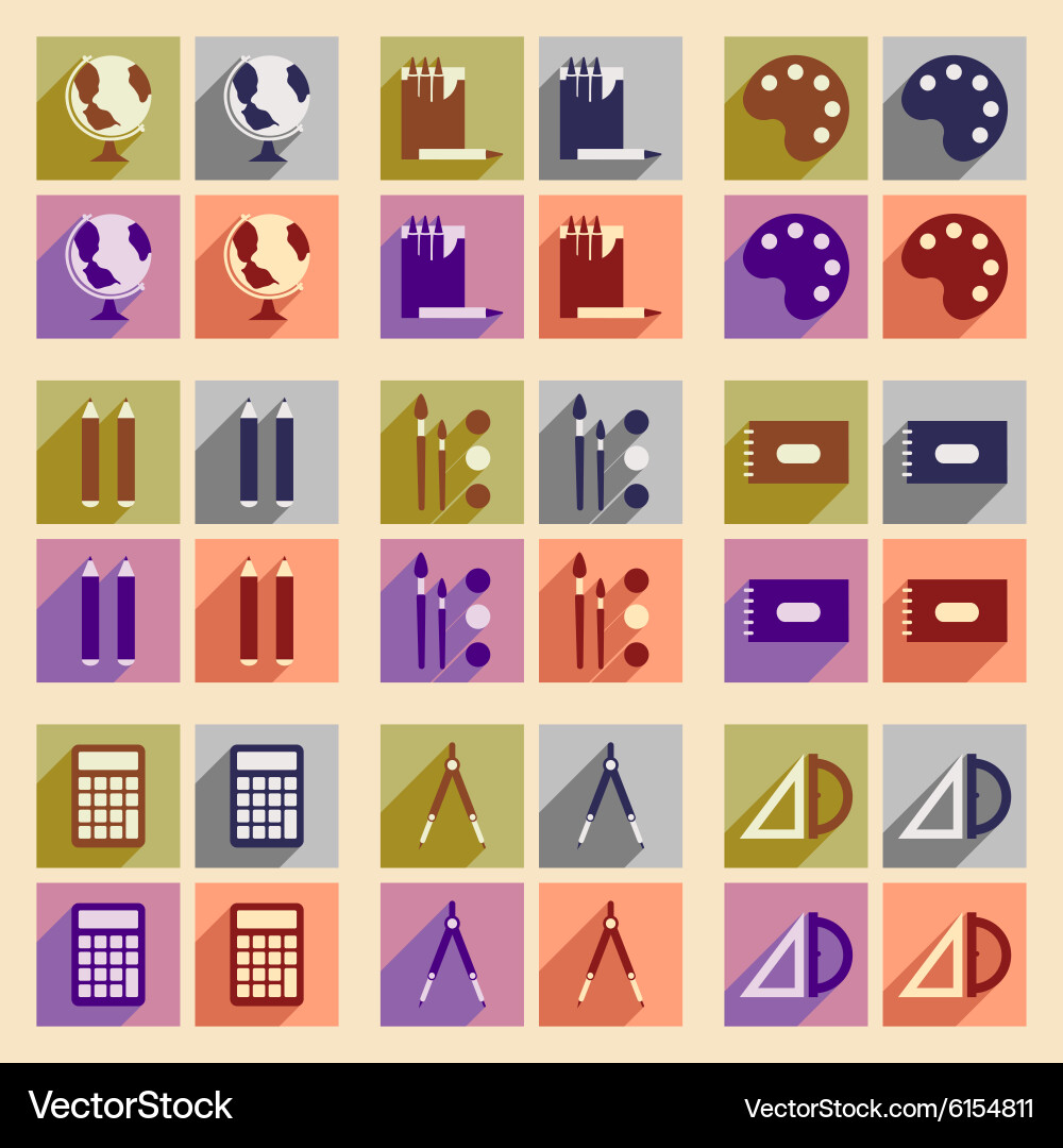 Flat with shadow concept and mobile application vector image