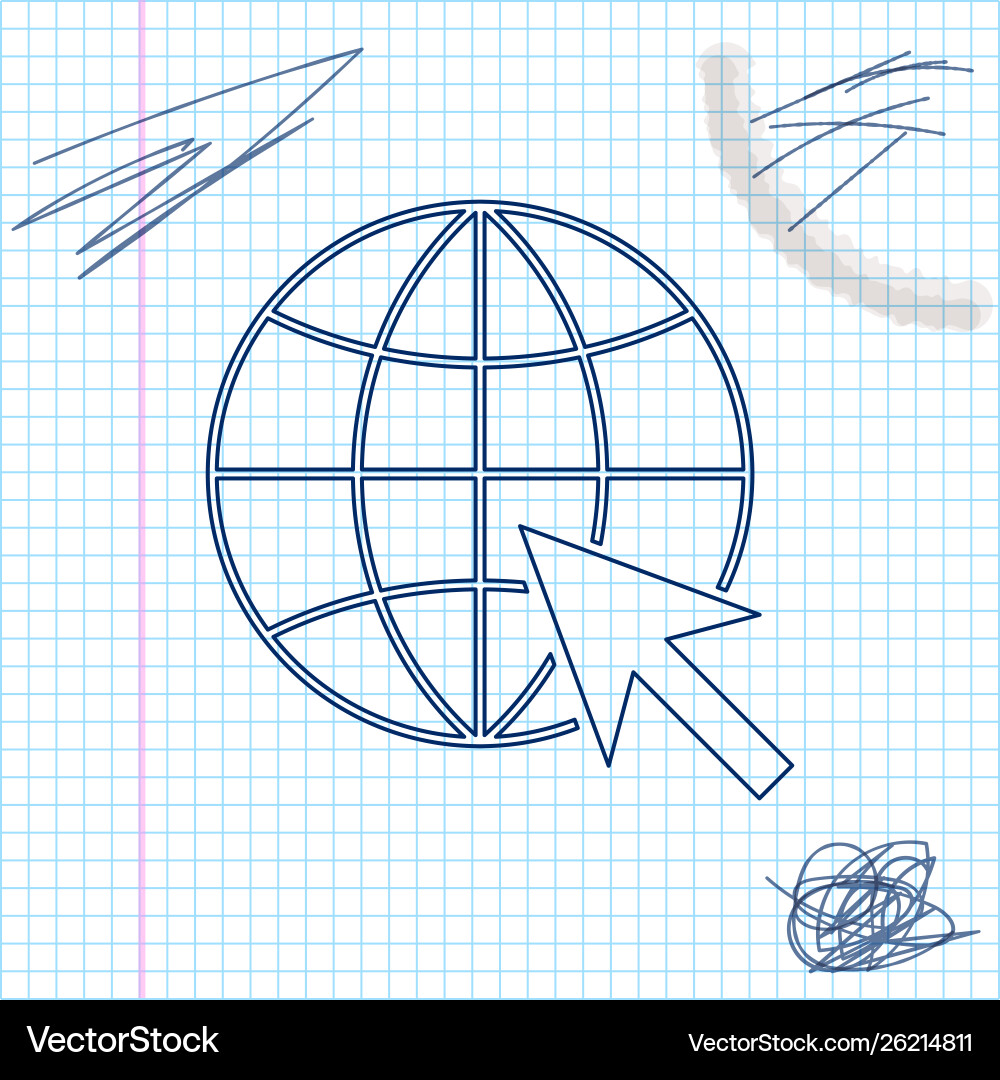 Go to web line sketch icon isolated on white Go to web line sketch icon isolated on white vector image