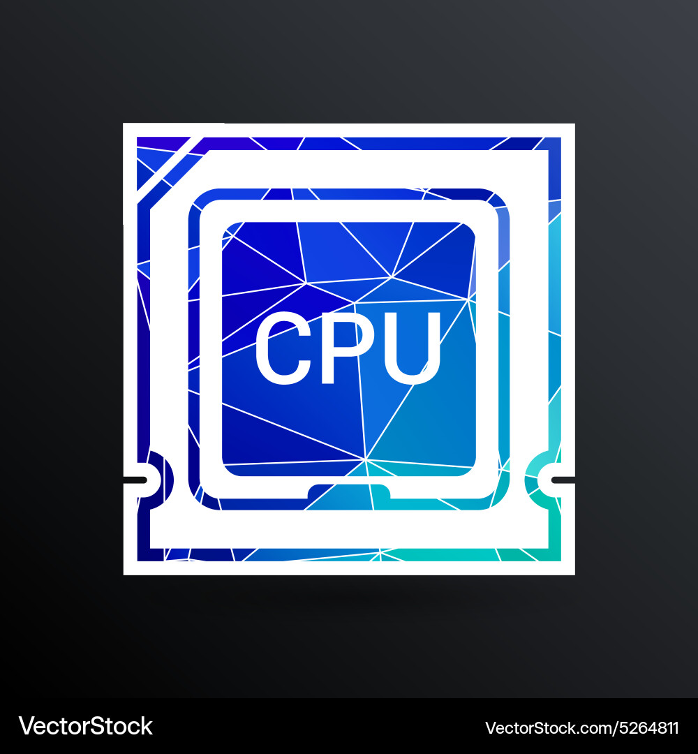 Icon of cpu microprocessor sign symbol process vector image