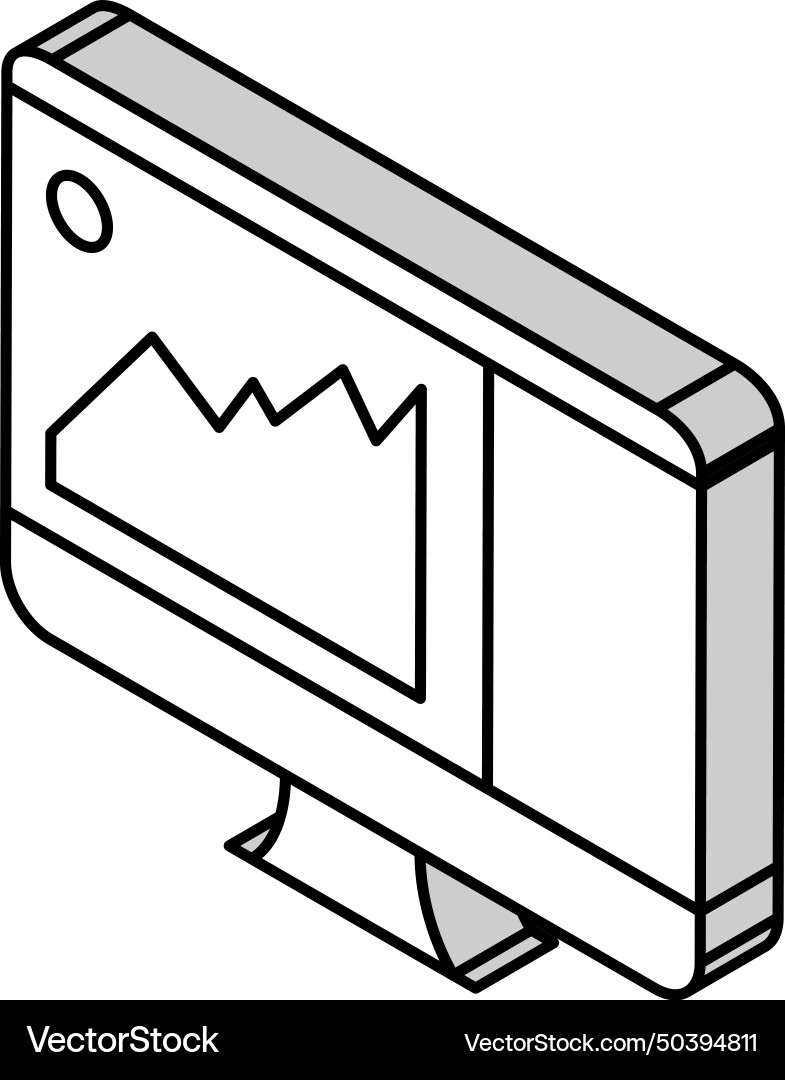 Infographic on computer display isometric icon Infographic on computer display isometric icon vector image