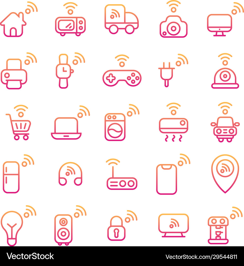 IoT Gradient Icon Set vector image