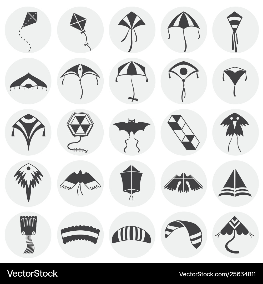 Kite icons set on background for graphic and web Kite icons set on background for graphic and web vector image