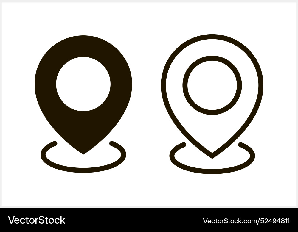 Map pointer icon isolated gps location symbol Map pointer icon isolated gps location symbol vector image