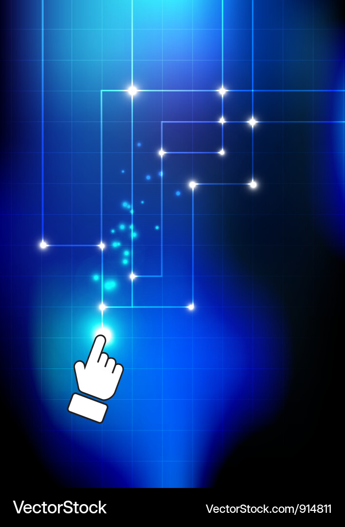 Network Push Button - Digital Connection vector image