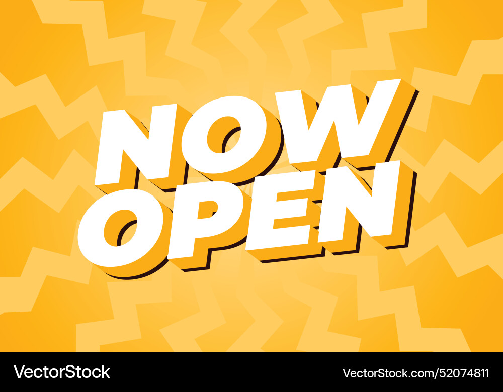 Now open text effect in 3d style with good colors Vector Image