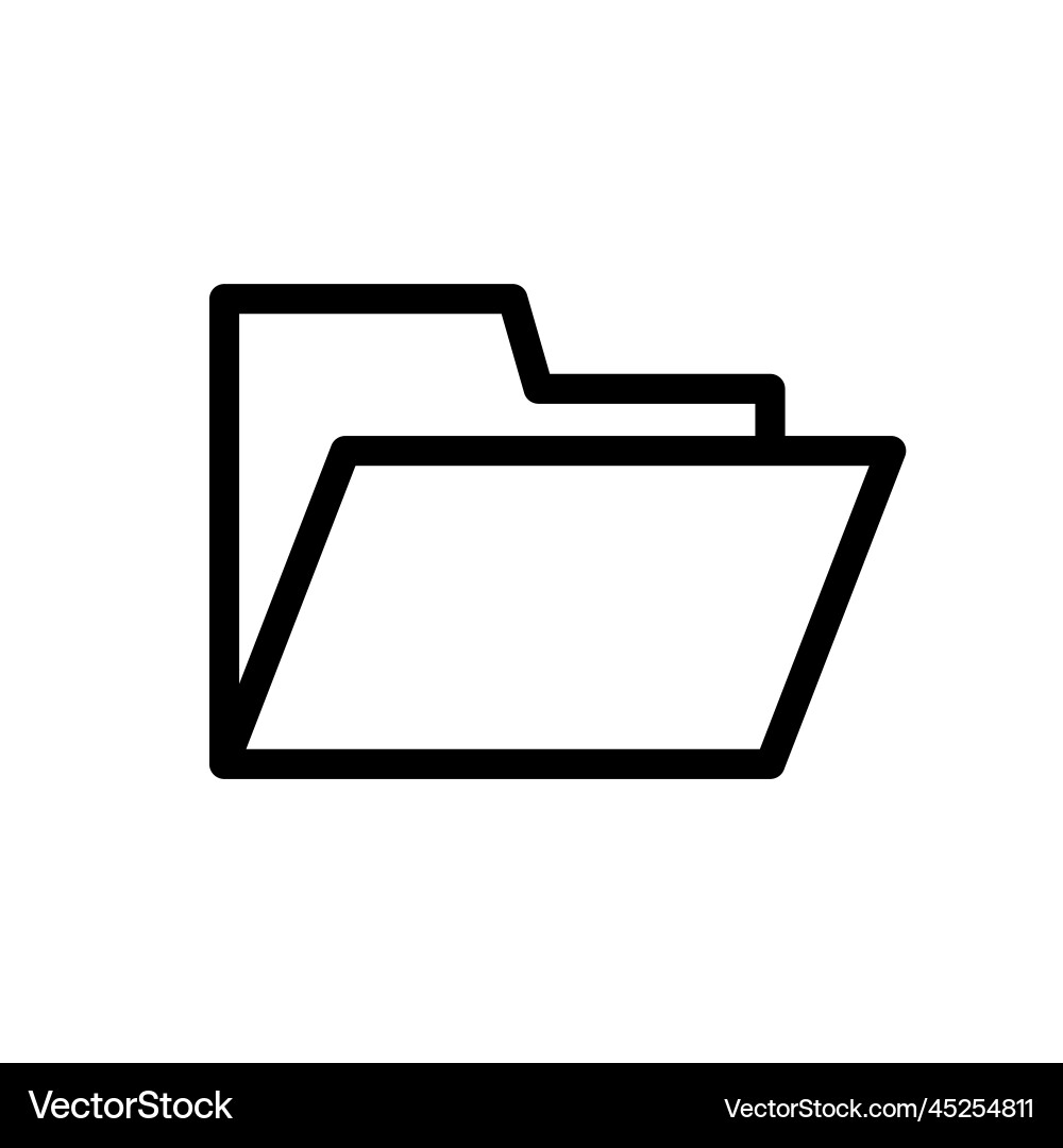 Open simple folder icon Open simple folder icon vector image