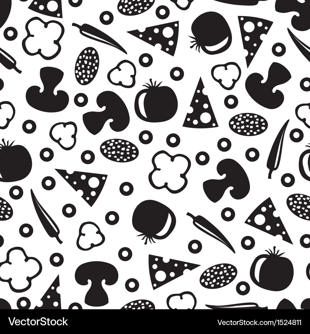 Pizza Ingredients Pattern Pizza ingredients pattern Royalty Free Vector Image