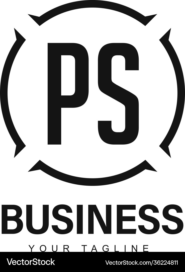 Ps initial a logo design with abstract style Ps initial a logo design with abstract style vector image