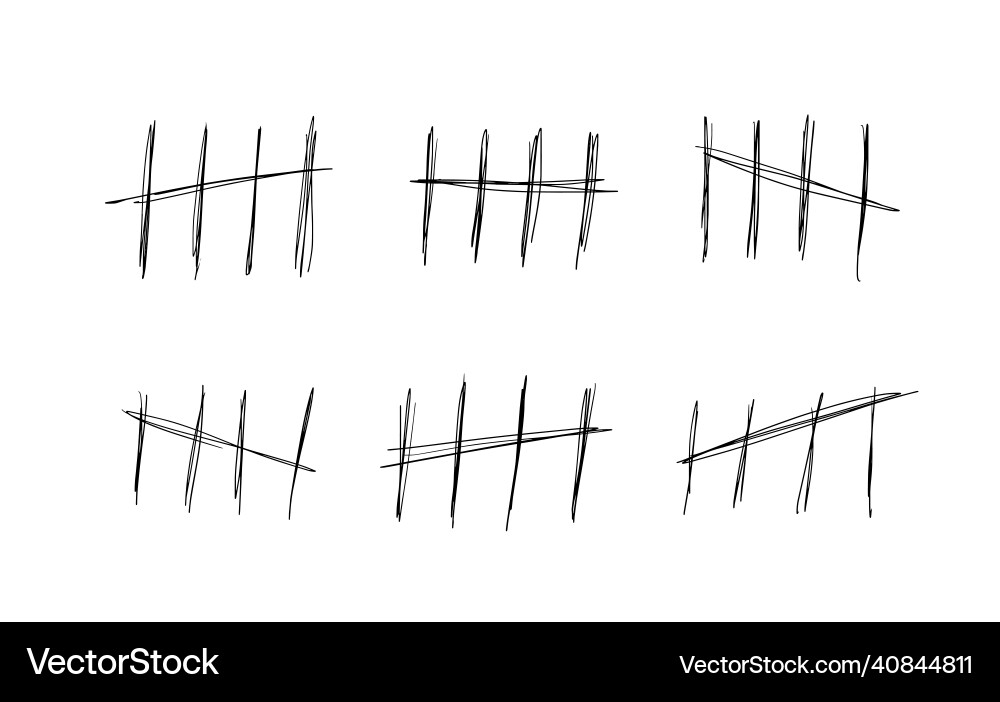 Scribbled marks or counting lines while waiting vector image