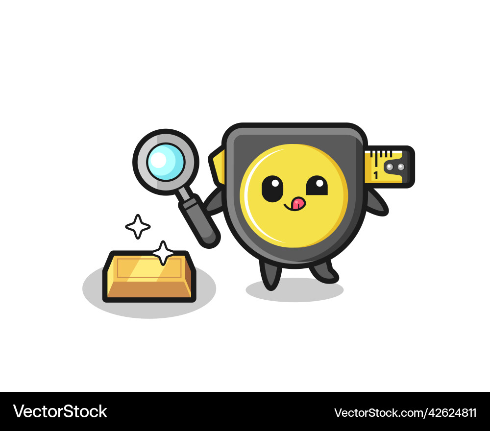 Tape measure character is checking Tape measure character is checking Vector Image