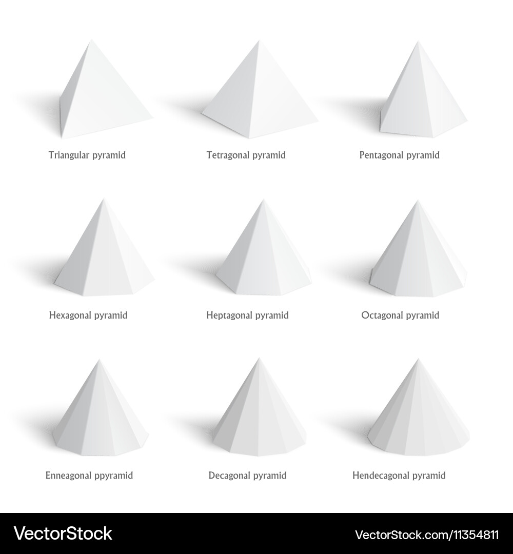 Three d copiramids template realistic with shadow vector image