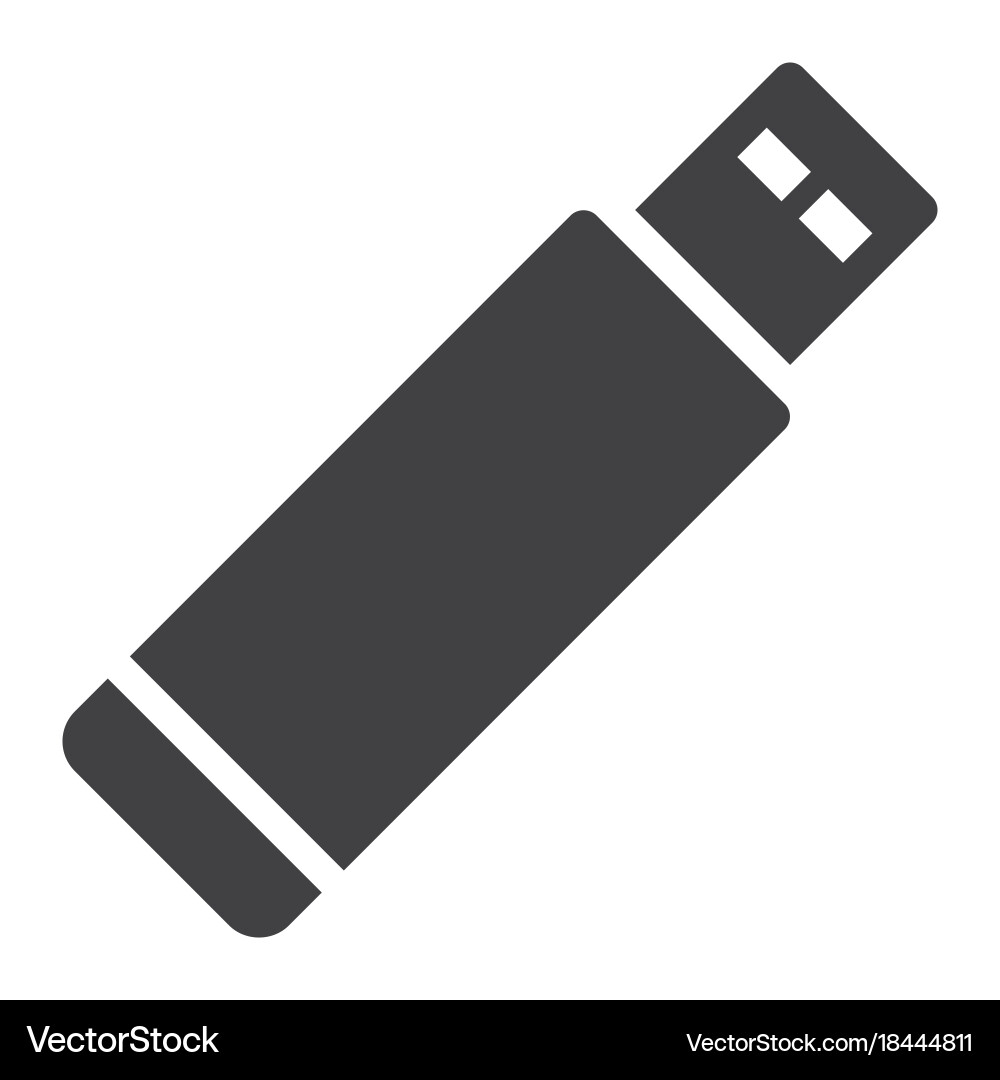 Usb flash drive glyph icon web and mobile memory vector image