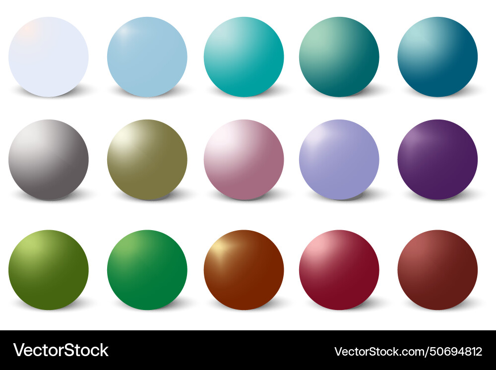 Assorted color spheres with shadows eps 10 Assorted color spheres with shadows eps 10 vector image