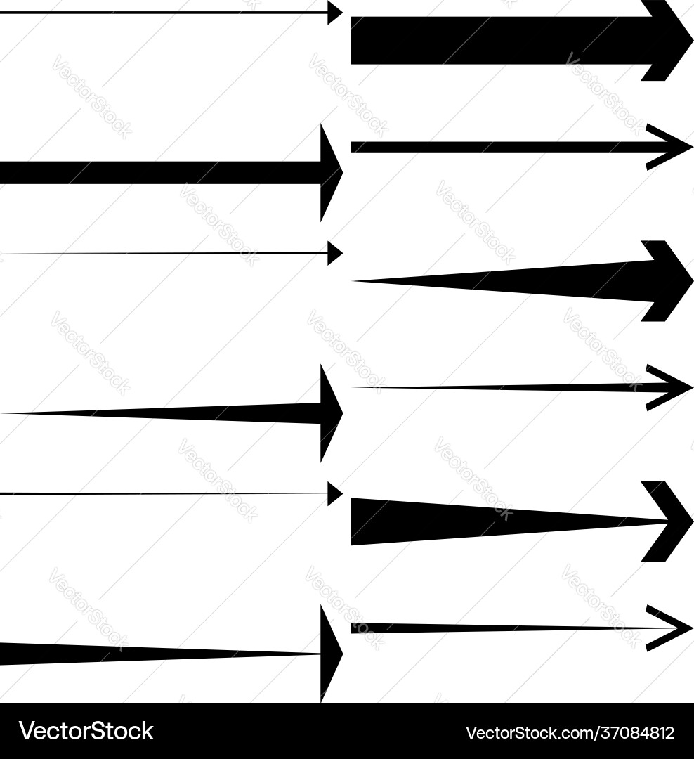 Black arrows pointing right arrow shape element Black arrows pointing right arrow shape element vector image