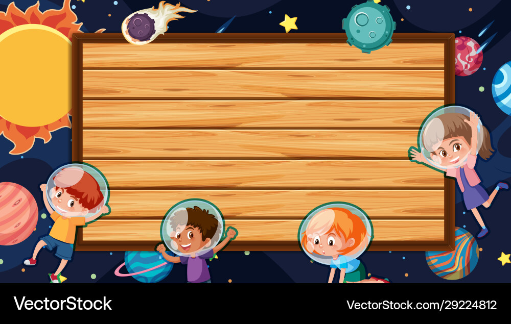 Border template with space theme in background Border template with space theme in background Vector Image