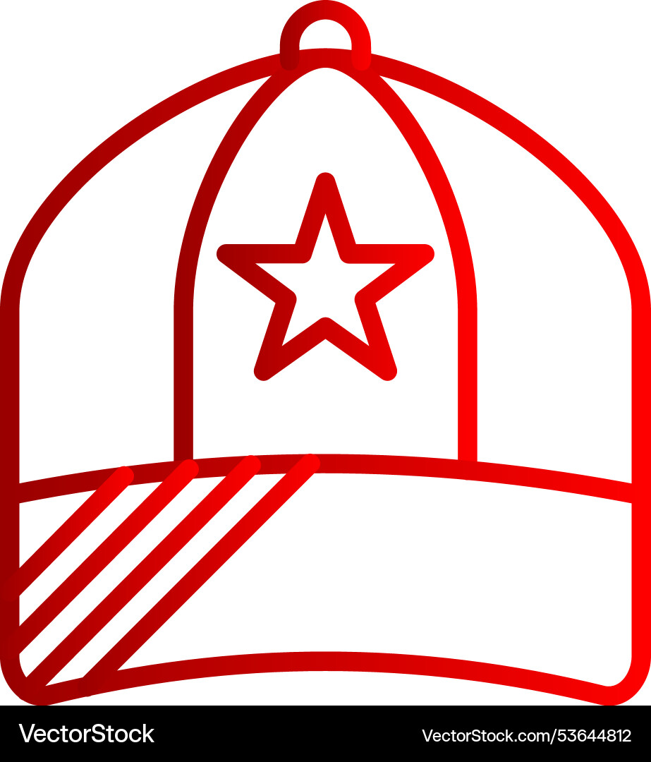 Cap line gradient icon Vector Image