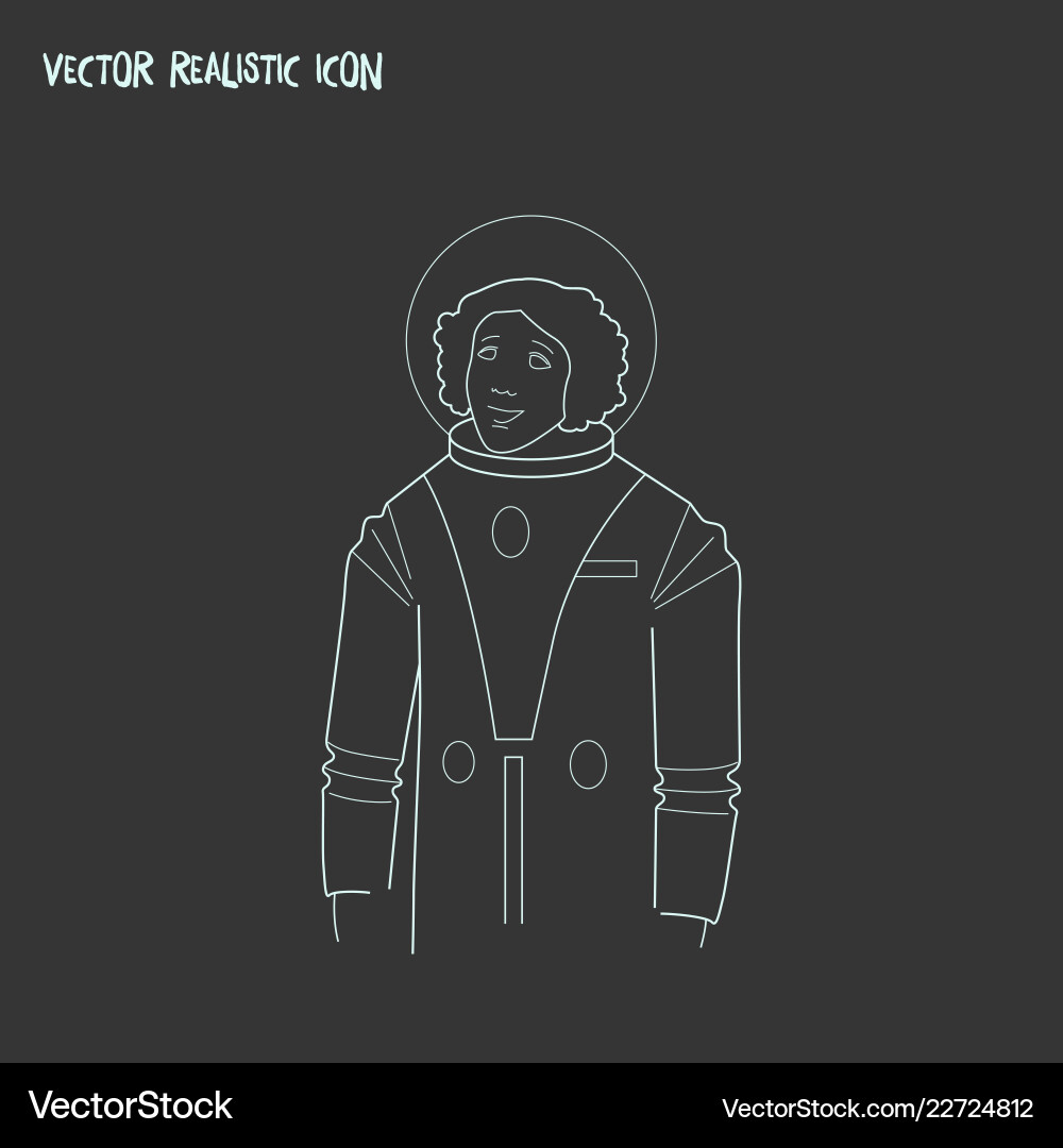 Cosmonaut icon line element Vector Image