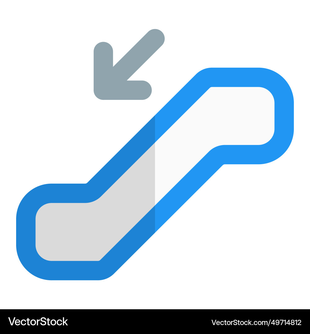Descending effortlessly using escalator down Vector Image