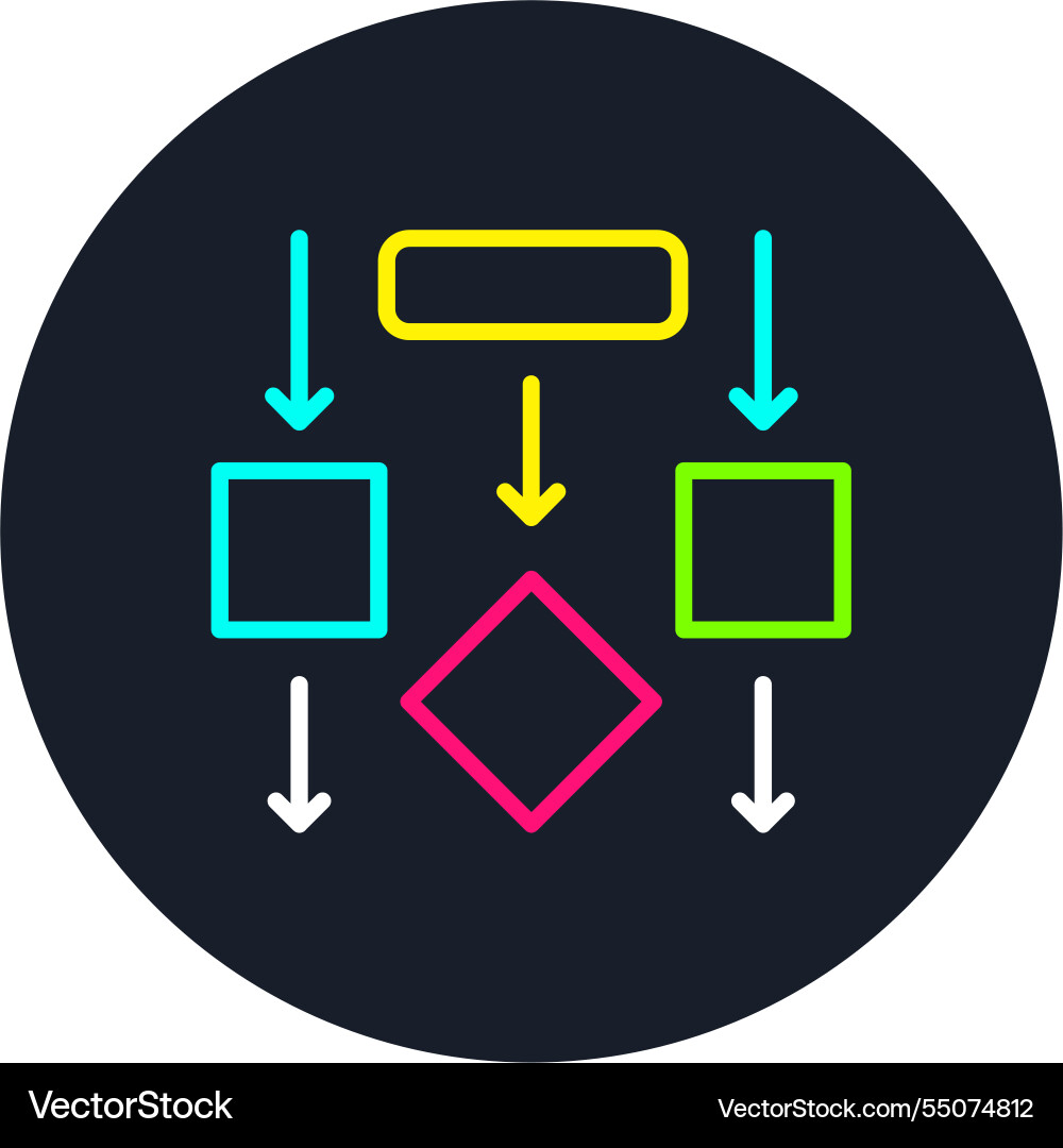 Flow line multi color icon Vector Image