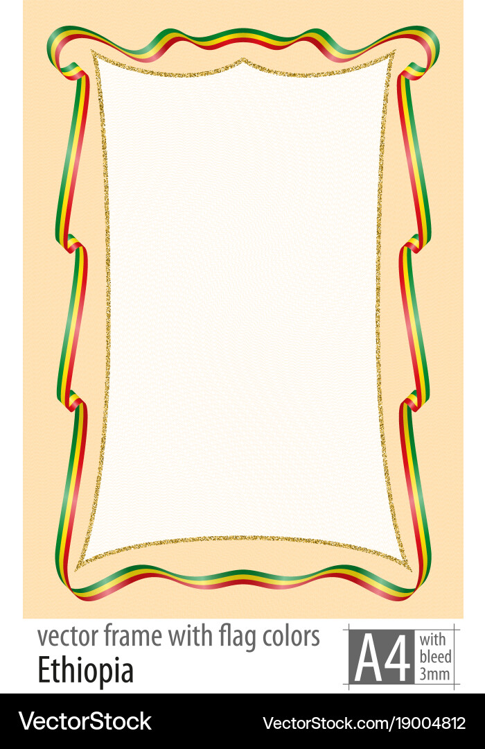 Frame and border of ribbon with the colors Vector Image