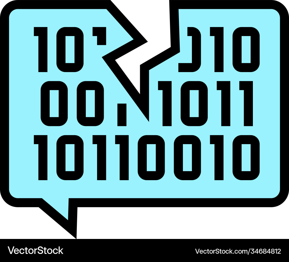Hacked password binary code color icon vector image